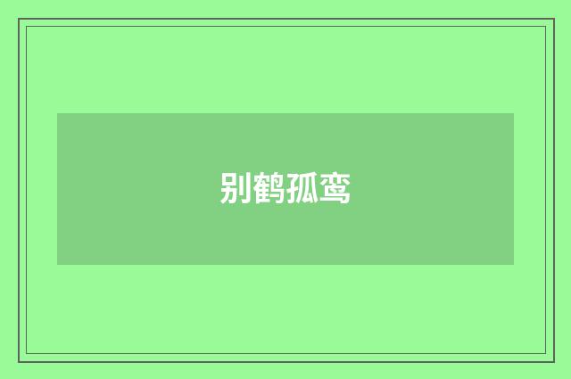 别鹤孤鸾