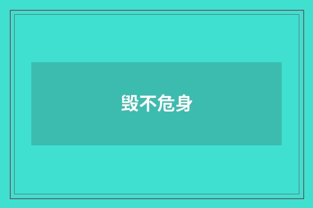 毁不危身
