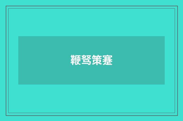 鞭驽策蹇