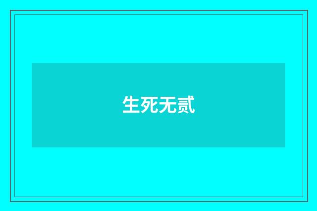 生死无贰