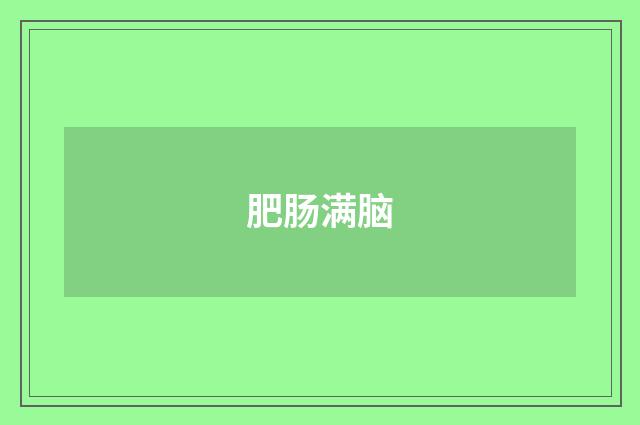 肥肠满脑