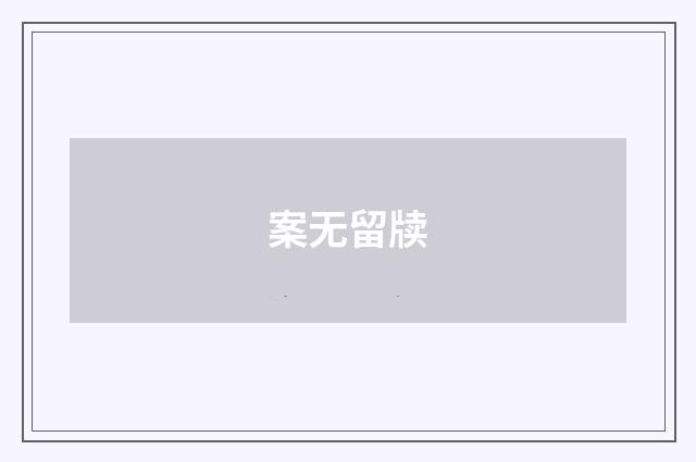 案无留牍