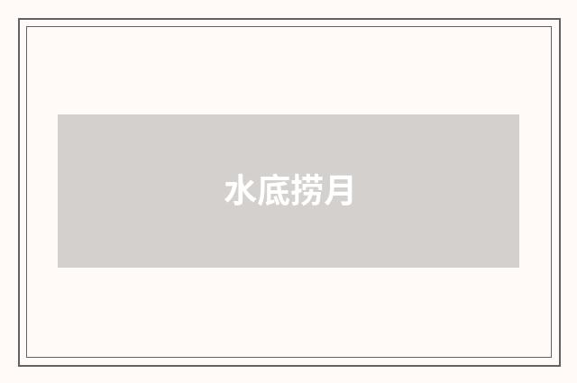水底捞月