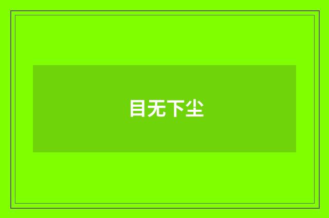 目无下尘