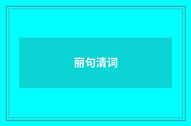 丽句清词
