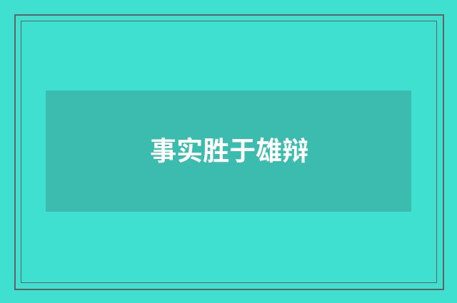 事实胜于雄辩