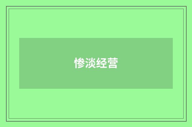 惨淡经营