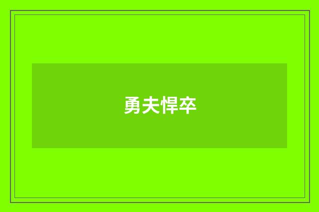 勇夫悍卒