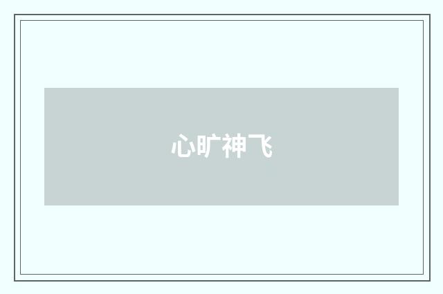 心旷神飞