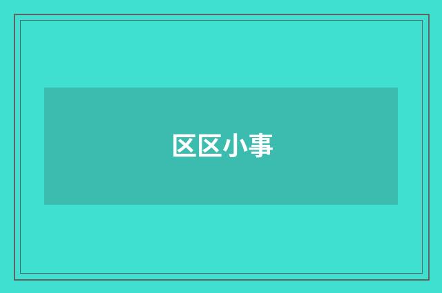 区区小事