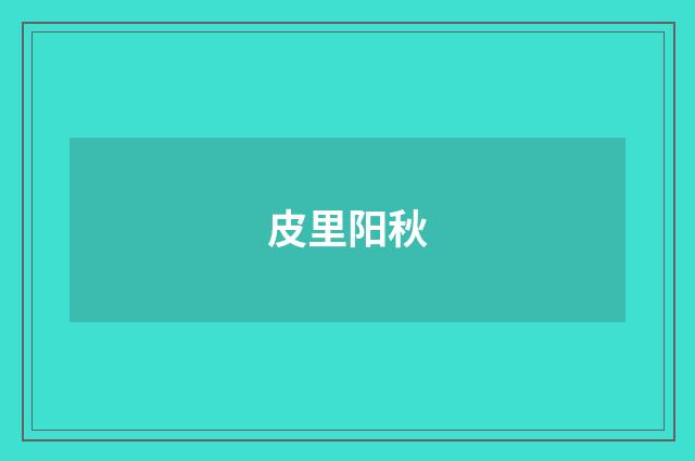 皮里阳秋