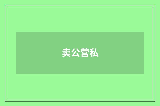卖公营私