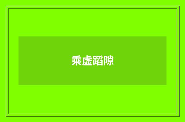 乘虚蹈隙