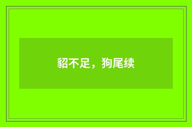 貂不足，狗尾续