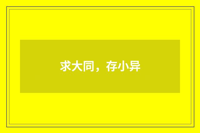 求大同，存小异