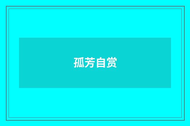 孤芳自赏