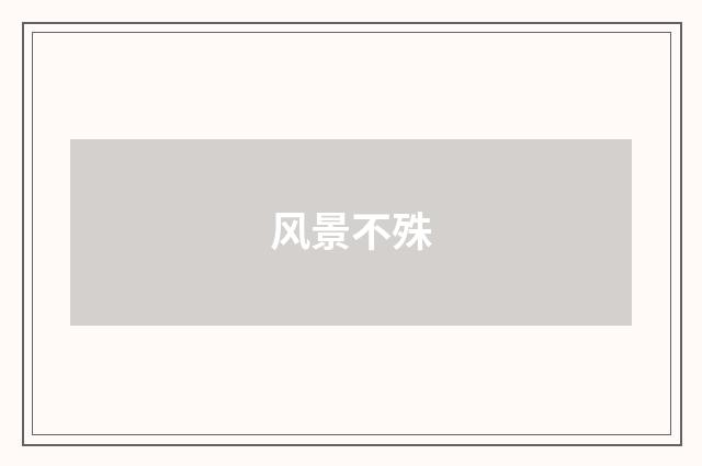 风景不殊