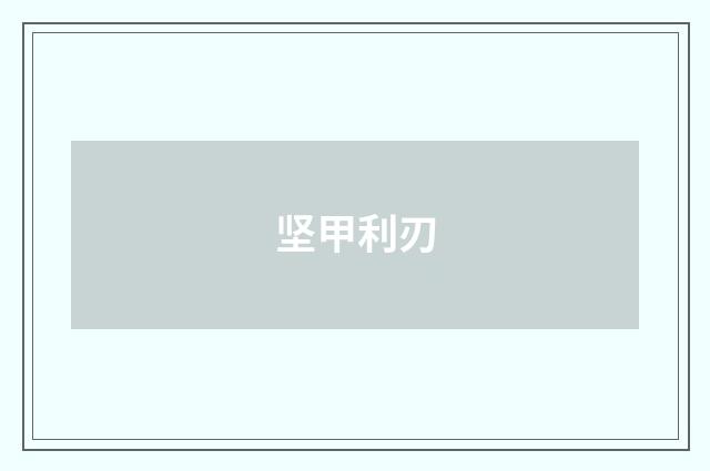 坚甲利刃