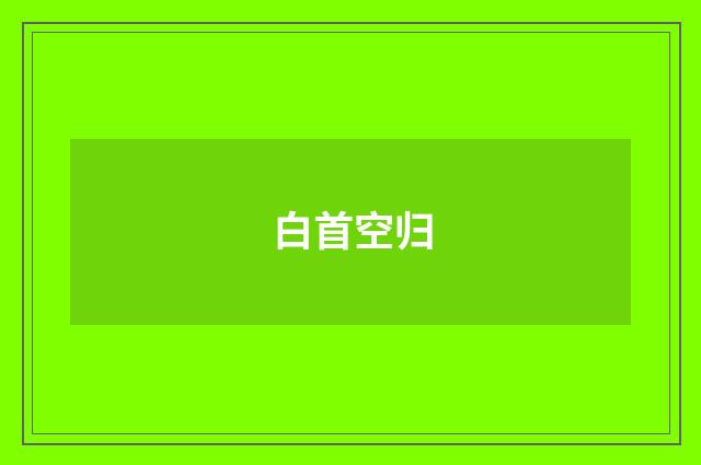 白首空归