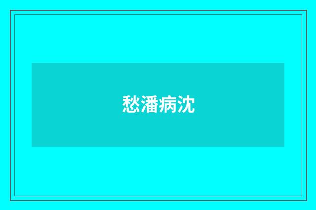 愁潘病沈