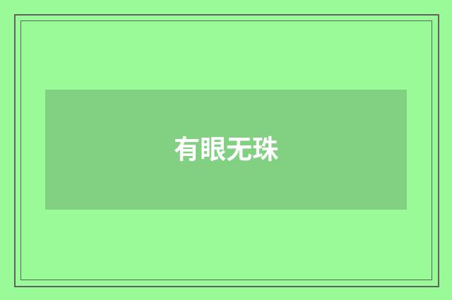 有眼无珠