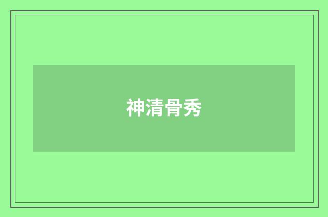 神清骨秀