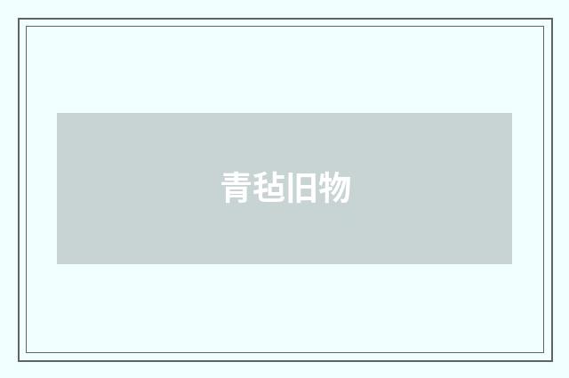 青毡旧物
