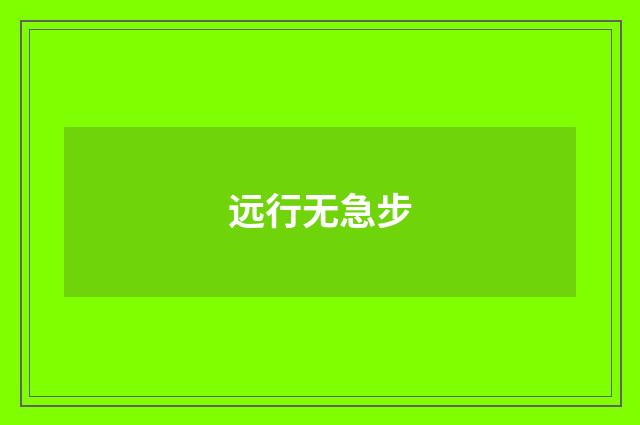 远行无急步