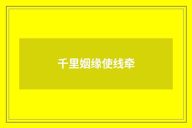 千里姻缘使线牵