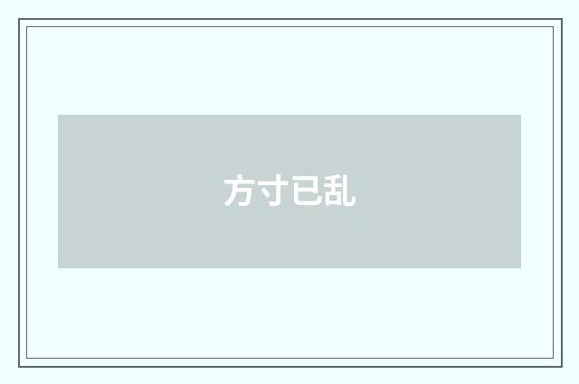 方寸已乱