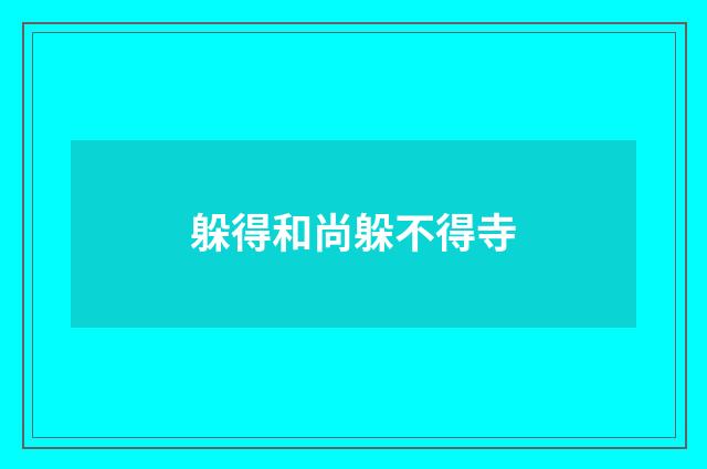 躲得和尚躲不得寺
