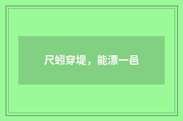 尺蚓穿堤，能漂一邑