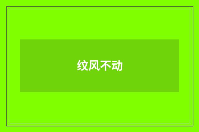 纹风不动