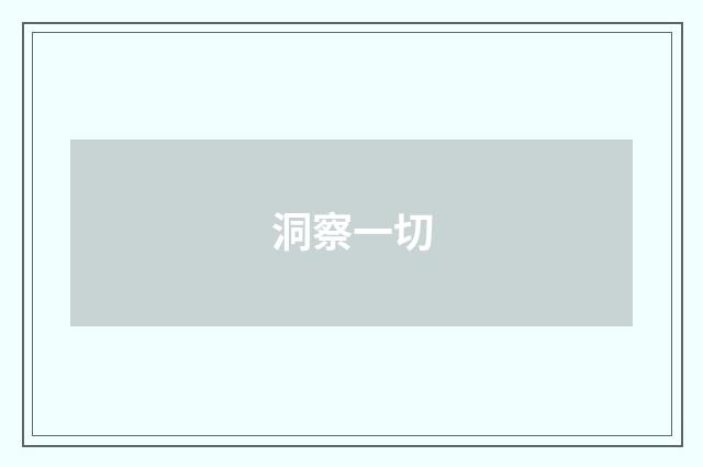 洞察一切