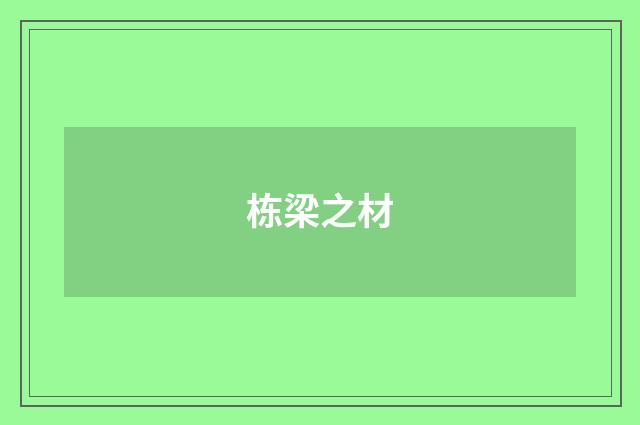 栋梁之材