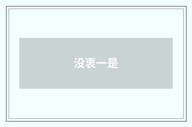 没衷一是