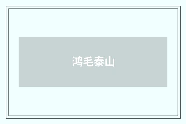 鸿毛泰山