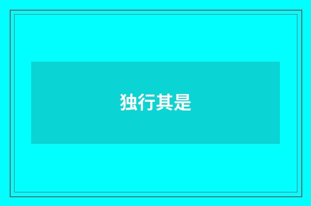 独行其是