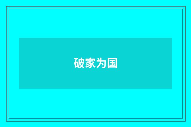 破家为国