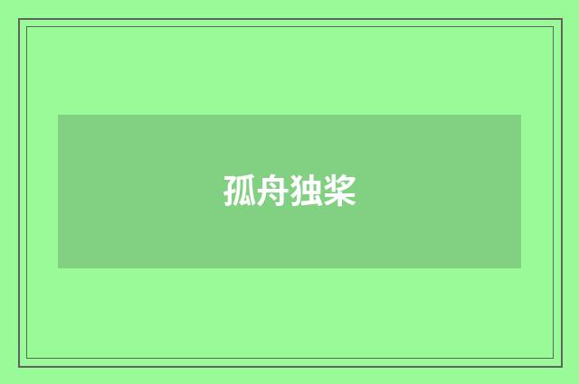 孤舟独桨