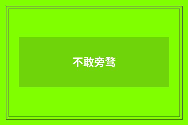 不敢旁骛