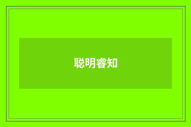 聪明睿知