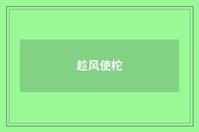 趁风使柁