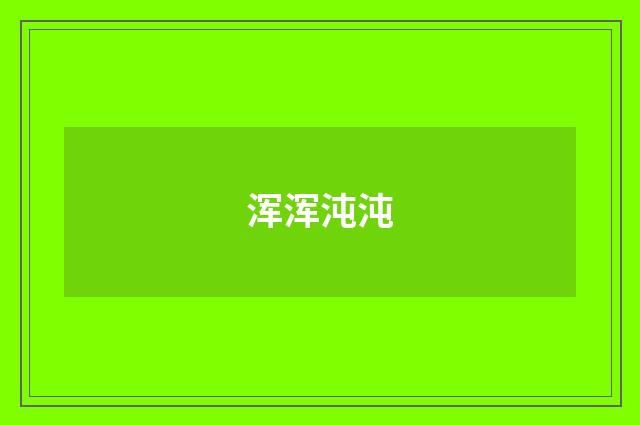 浑浑沌沌