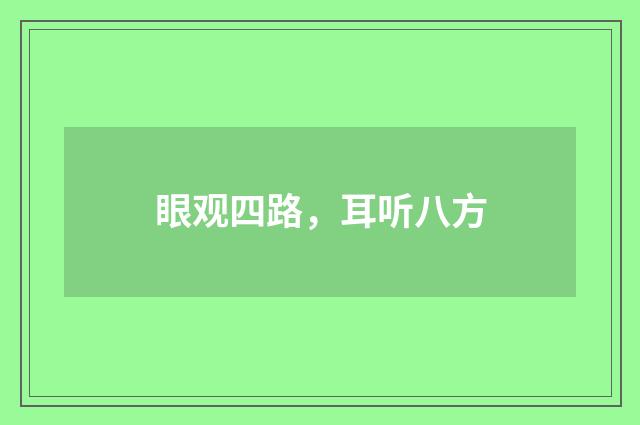 眼观四路，耳听八方