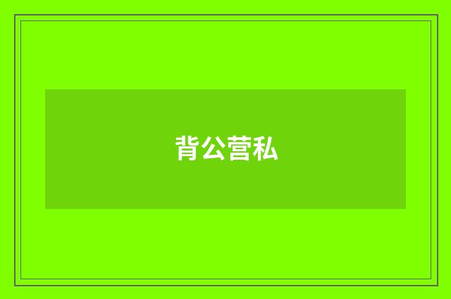 背公营私
