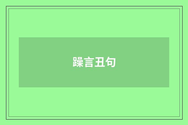 躁言丑句