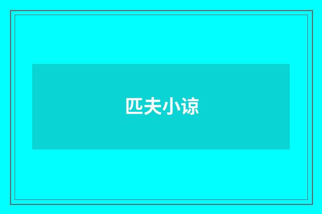 匹夫小谅