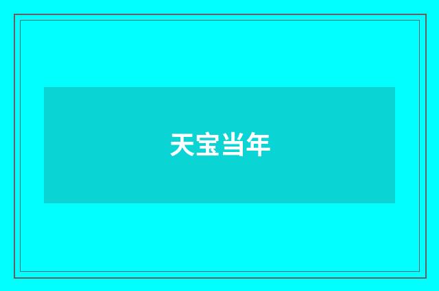 天宝当年