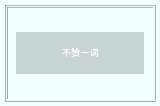 不赞一词